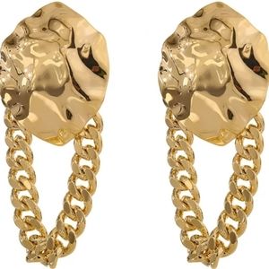 Gold Dangle Chain Earrings